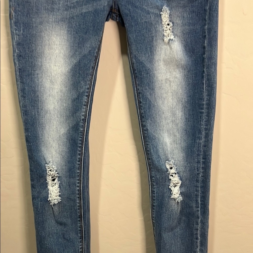 Hudson Jeans Girls Women’s Blue Distressed Skinny Stretchy Comfy Slim Vintage - Picture 2 of 14